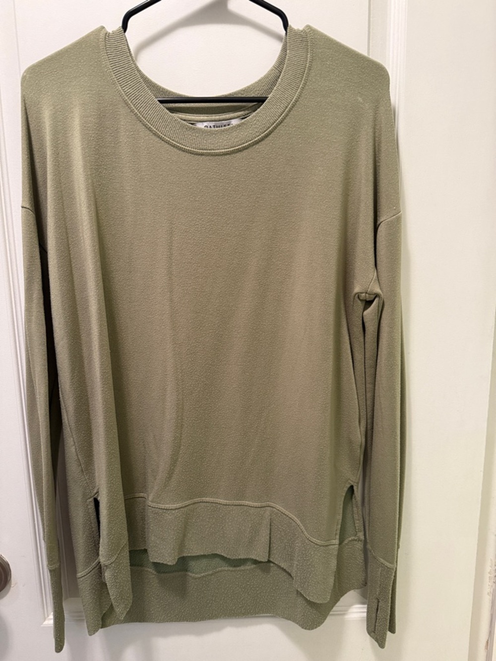 Athleta Olive Green Lightweight Crewneck Pullover